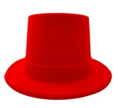 Kırmızı Renk Plastik Nubuk Kadife Flok Kaplama Fötr Şapka 11 Cm thumbnail 2