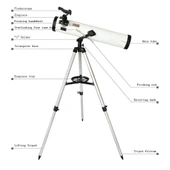 76x700 Profesyonel Uzay Aynalı Teleskopu thumbnail 5