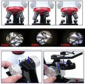 Eğitici Mikroskop Kiti Zoom Led Işıklı 100x 400x 1200x St1200x thumbnail 4