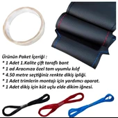 Dikmeli Direksiyon Kılıfı Araca Özel Toyota Uyumlu Corolla 2020-2025 Kristal Karbon thumbnail 4