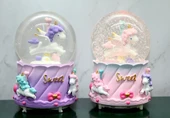 Unicorn İçi Dönmeli Püskürtmeli Işıklı Müzikli Kar Küresi Büyük Boy Alk3040 - 1
