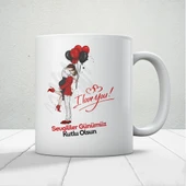 Sevgililer Günümüz Kutlu Olsun Baskılı Kupa Bardak Mod13 thumbnail 1
