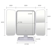 BUFFER® 2 Kapaklı,3 Farklı Dokunmatik Led Ayarlı USB Şarj ile Şarj Olabilen Makyaj Aynası - 3