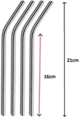 Çelik Pipet Paslanmaz Çelik Metal Meşrubat Pipeti Ve Pipet Temizleme Fırçası Seti 5 Parça - 2