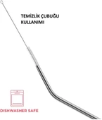 Çelik Pipet Paslanmaz Çelik Metal Meşrubat Pipeti Ve Pipet Temizleme Fırçası Seti 5 Parça - 4