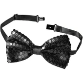 Gece Işıltısı Siyah Payetli Pullu Papyon 7x2 Cm thumbnail 2