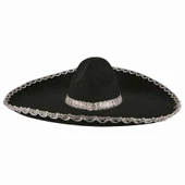 Sombrero Meksika Şapkası Mariachi Gümüş Şeritli Yetişkin Boy thumbnail 2
