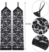 Parmak Askılı Zarif Gece Şıklığı Dantel Eldiven 40 Cm thumbnail 4