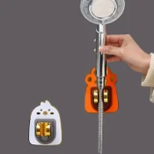 Brokoli Home Banyo Duş Başlığı Tutucu Yapışkanlı Hayvan Figürlü Hareketli Duş Başlığı Tutucu - 5