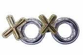 Gümüş Renk Xoxo Yazılı Parti Gözlüğü 17x7 Cm - 1