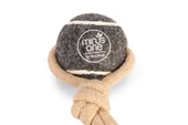 Beeztees Köpek Oyuncağı, İpli Tenis Topu, Kauçuk, Gri/Kahverengi, İp 39cm, Top 6,3cm thumbnail 3