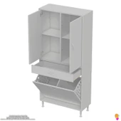 Modilayn YENİ AFRA 70x173x32,5 cm' lik 1 Çekmece, 2 Göz Sepet, 2 Kapak, 4 Raf Dar Alan Banyo Dolabı thumbnail 7