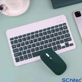 ScHitec Kablosuz Klavye ve Mouse Set Type-C Şarjlı Bluetooth 2.4G Bağlantlılı Mor - 4