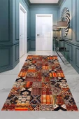 Patchwork Kilim Desen Halı, Eskitme Desen Halı, Bohem Halı, Dijital Baskı Halı, Yıkanabilir Halı, - 2