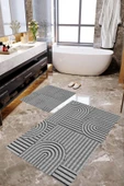Dijital Baskı, Kaymaz Taban, Banyo Paspası, Bohem, Estetik, 2'li Klozet Takımı - 2