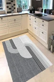Dijital Baskı Mutfak Halısı, Çizgili Halı, Makinede Yıkanabilir, Mutfak Yolluğu, Çeyizlik - 3