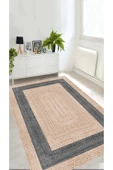 Dijital Baskı Jüt Görünümlü Halı, Hasır Halı, Yıkanabilir, Salon Halısı, Yolluk, İskandinav Halı, - 1