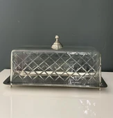 LAMEDORE DOME CAM KAPAKLI BATON KEK STANDI NİKEL 34,5X17X16,5 CM - 1