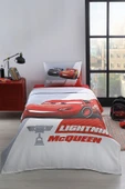 Cars Piston Cup Tek Kişilik Disney Lisanslı Lastikli Çarşaf Çocuk Pike Takımı - 1