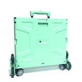 Balatlı Katlanabilir Portatif Merdiven Çıkabilen Market ve Pazar Taşıma Arabası - 5