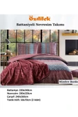 Özdilek Trendy Battaniyeli Çift Kişilik Nevresim Takımı-Mimbre Bordo thumbnail 2