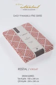 %100 Pamuklu Baskılı Çift Kişilik Tek Pike Resital Kiremit 200x240 - 1