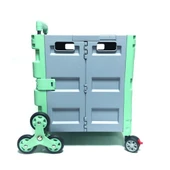 Balatlı Katlanabilir Portatif Merdiven Çıkabilen Market ve Pazar Taşıma Arabası - 4