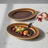 GÜRAL PORSELEN Valeron 2 Adet 21 Cm Kayık Tabak Reaktif Saura Vr 137 thumbnail 2