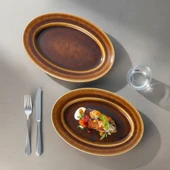 GÜRAL PORSELEN Valeron 2 Adet 21 Cm Kayık Tabak Reaktif Saura Vr 137 thumbnail 4