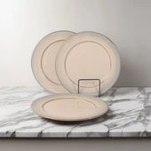 GÜRAL PORSELEN Valeron 6 Adet 20 Cm Pasta Tabağı Reaktif Agate  969 - 1