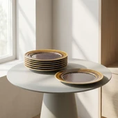 GÜRAL PORSELEN Valeron 6 Adet 20 Cm Pasta Tabağı  Reaktif Saura 137 thumbnail 2