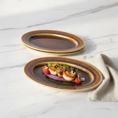 GÜRAL PORSELEN Valeron 2 Adet 24 Cm Kayık Tabak Reaktif Saura 137 thumbnail 3