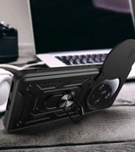 Xiaomi Mi 13 Ultra Kılıf Magnetik Standlı Kamera Korumalı Sürgülü Vega Kapak thumbnail 6