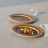 GÜRAL PORSELEN Valeron 2 Adet 29 Cm Kayık Tabak Reaktif Saura 137 thumbnail 4