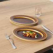 GÜRAL PORSELEN Valeron 2 Adet 29 Cm Kayık Tabak Reaktif Saura 137 thumbnail 1