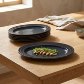 GÜRAL PORSELEN Valeron 2 Adet 29 Cm Kayık Tabak Reaktif  Oasis Vr 1131 thumbnail 4