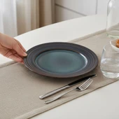 GÜRAL PORSELEN Valeron 6 Adet 27 Cm Servis Tabağı Reaktif Oasis  1131 thumbnail 1