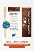 PHYTO Phytocolor 7.43 Kumral Bakır Dore Amonyaksız Kalıcı Bitkisel Saç Boyası - 1