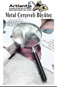 Metal Büyüteç 50 mm 1 Adet 6x Plastik Sap Çerçeveli 5 cm Büyüteç Merçek Okul Büro Ofis Krom Kaplama Büyüteç - 5