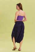 Düşük Lastikli Bel Etek Pantolon - 5
