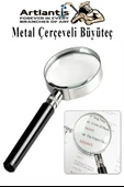 Metal Büyüteç 40 mm 1 Adet 6x Plastik Sap Çerçeveli 4 cm Büyüteç Merçek Okul Büro Ofis Krom Kaplama Büyüteç - 3