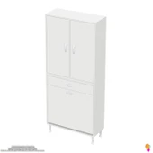 Modilayn YENİ AFRA 75x173x32,5 cm' lik 1 Çekmece, 2 Göz Sepet, 2 Kapak, 6 Raf Dar Alan Banyo Dolabı thumbnail 6