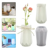 Epoksi Reçine Silikon Kalıp Vazo Kalıbı Beton Taş Tozu Vazo Mumluk Kalıbı 10.5X6.5 CM thumbnail 1