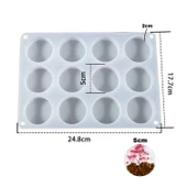 Epoksi Çoklu Silikon Kalıp Daire Yuvarlak Dekoratif Obje Kalıbı 5X5X2 CM 12 Li - 2