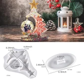 Epoksi Reçine Silikon Yılbaşı Noel Çam Ağacı Fotoğraf Çerçevesi Dekoratif Resimlik Kalıbı - 6