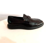 Erkek  Loafer Ayakkabı Deri Kum Süet Ve Rugan Siyah Loafer Ayakkabı - 3