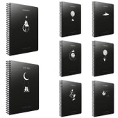 Gıpta Astro Notes Karton Kapak Spiralli Not Defteri A6 80 Yaprak Kareli (6089) - 1