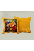 9Renk Rengarenk Dekoratif 3 Boyutlu 40 Cm*40 Cm 2' li Kırlent Kılıfı - 1