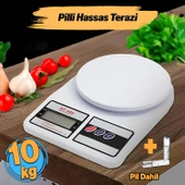 Plastik Dijital Hassas Terazi LCD Ekran Pilli Maksimum 10 kg Tartım Mutfak Tartısı Ölçüm Pil Dahil - 1