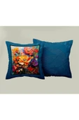 9Renk Rengarenk Dekoratif 3 Boyutlu 40 Cm*40 Cm 2' li Kırlent Kılıfı - 1